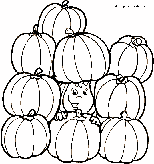 Pumpkins Halloween color page, holiday coloring pages, color plate, coloring sheet,printable color picture