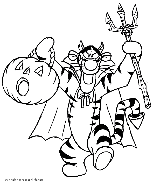 Winnie the Pooh Halloween Tigger Dracula Halloween picture coloring