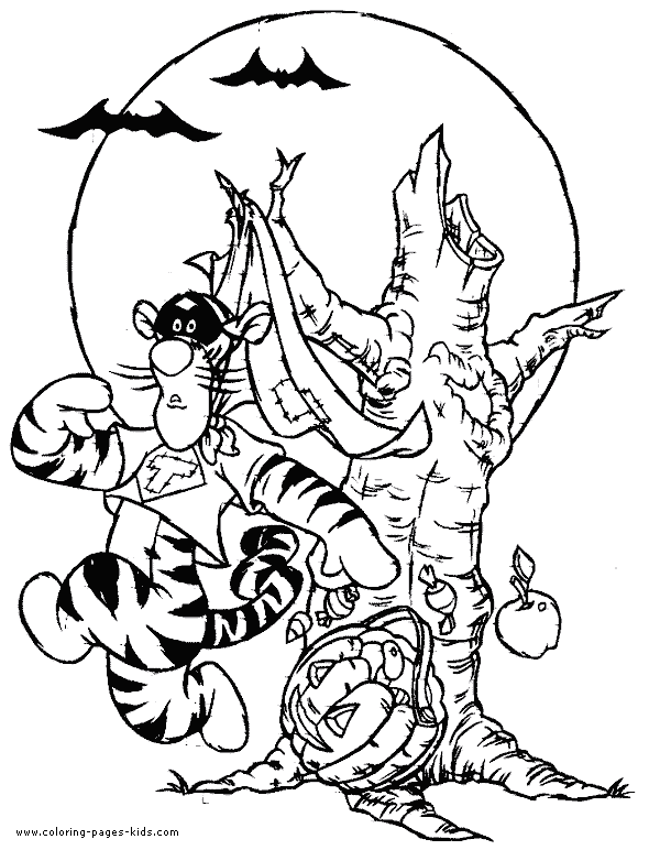 Winnie the Pooh Halloween tigger coloring page - Halloween color page