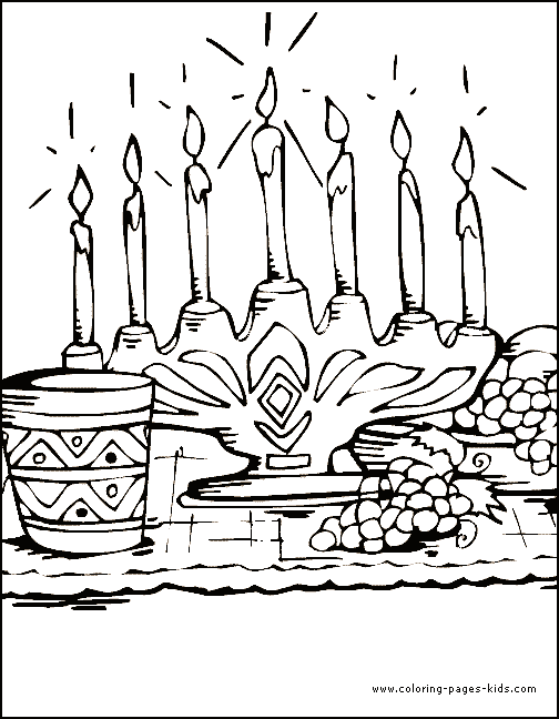 Kwanzaa candles coloring page picture