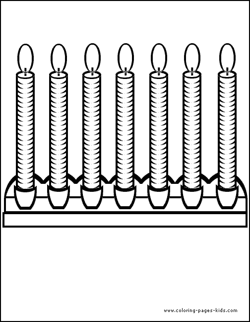 Kwanzaa coloring sheet candles