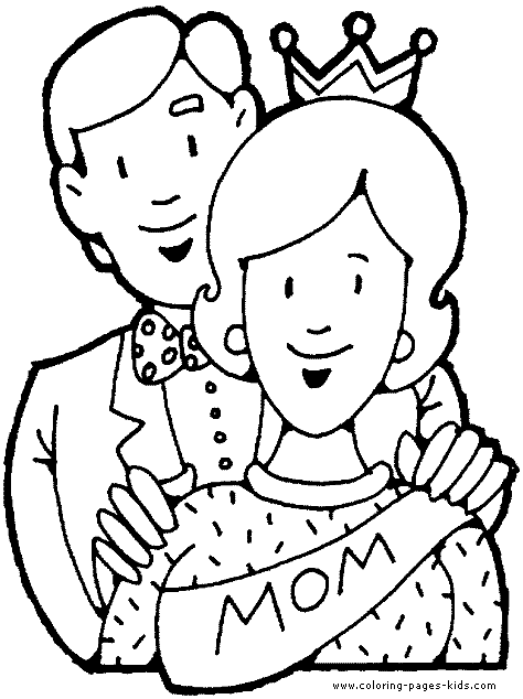 Mother's Day color page, holiday coloring pages, color plate, coloring sheet,printable color picture