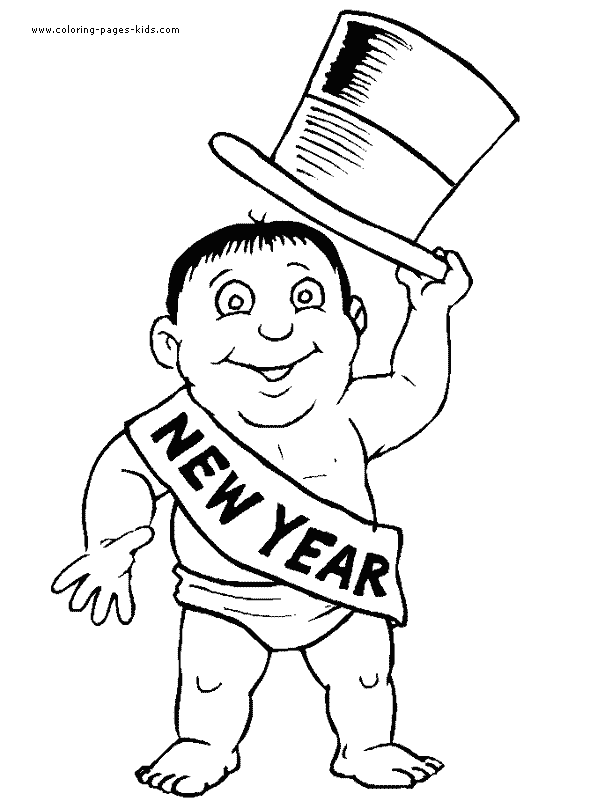 New Year & 4th of July color page, holiday coloring pages, color plate, coloring sheet,printable color picture