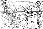 My little pony on the beach coloring page