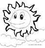 Happy summer sun coloring page