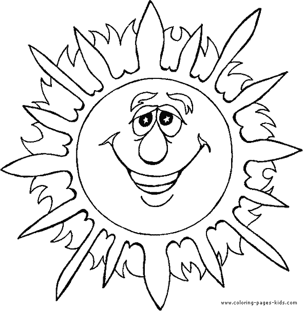 Happy bright Sun Summer color page, holiday coloring pages, color plate, coloring sheet,printable color picture