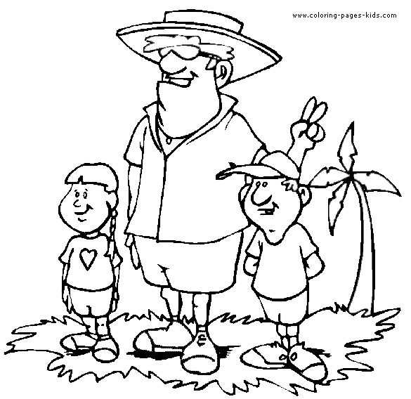 Family taking a picture Summer color page, holiday coloring pages, color plate, coloring sheet,printable color picture