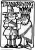Thanksgiving Pilgrim and an Indian coloring page