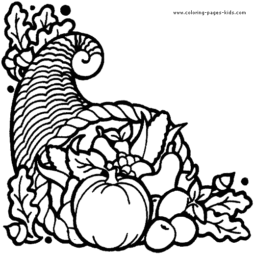 Thanksgiving Fruit Basket coloring page Cornucopia
