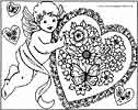 Valentine's day color sheet cupid