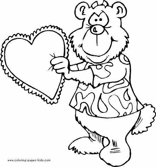 Valentine's day color page, holiday coloring pages, color plate, coloring sheet,printable color picture