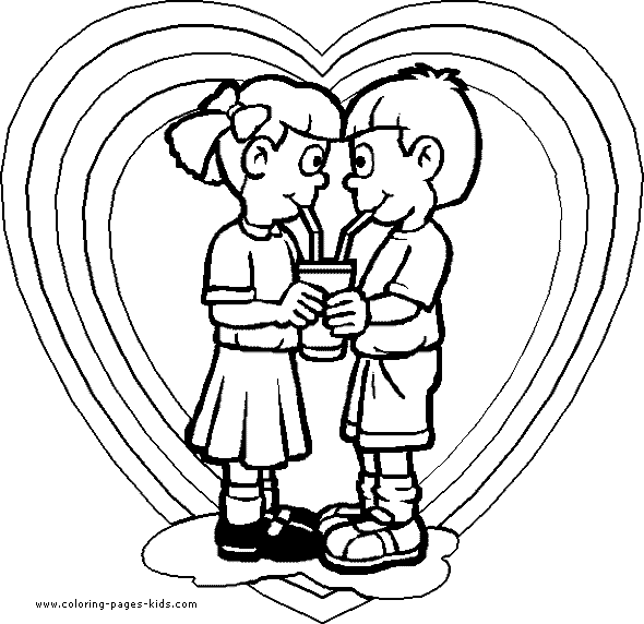 Valentine's day color page, holiday coloring pages, color plate, coloring sheet,printable color picture