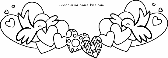 Valentine's day color page, holiday coloring pages, color plate, coloring sheet,printable color picture