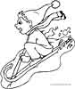 Child on a sled in winter coloring page for kids