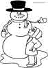 Snowman colouring plate