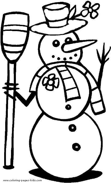 Snowman coloring page color sheet