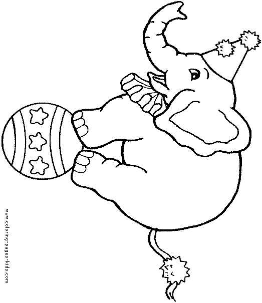 Circus & Clowns color page,  coloring pages, color plate, coloring sheet,printable coloring picture Circus Elephant