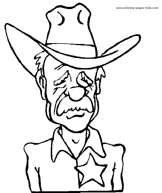 Old Cowboy color page,  coloring pages, color plate, coloring sheet,printable coloring picture