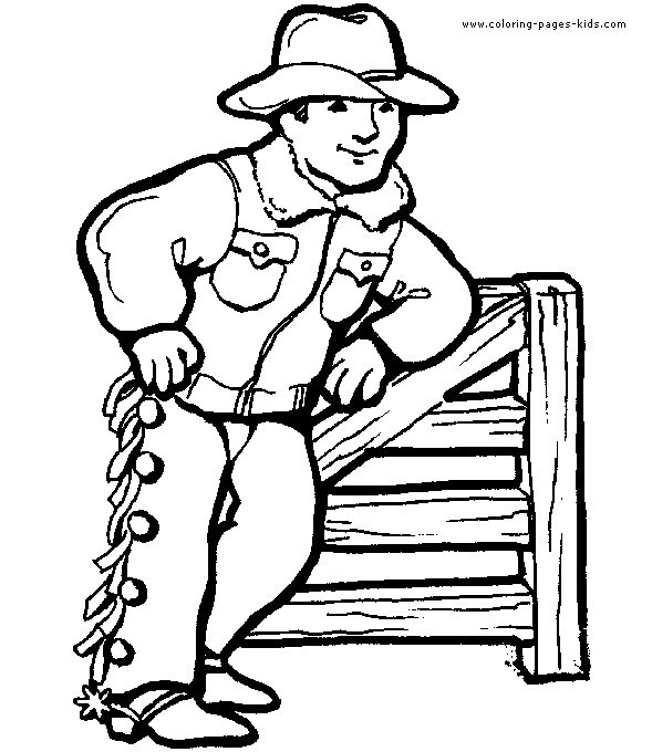 Cowboy color page,  coloring pages, color plate, coloring sheet,printable coloring picture