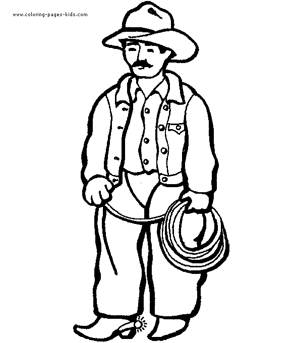 Cowboy color page,  coloring pages, color plate, coloring sheet,printable coloring picture