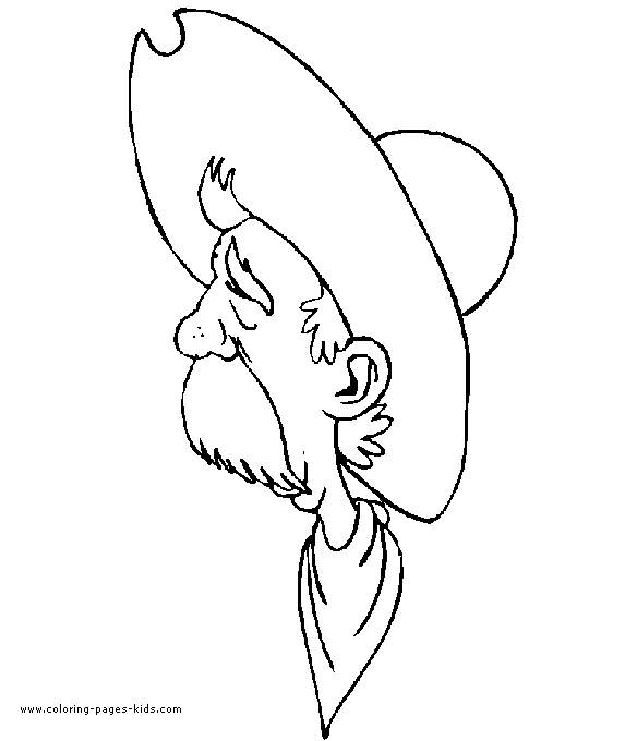 Cowboy color page,  coloring pages, color plate, coloring sheet,printable coloring picture
