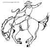 Cowboy taming a horse coloring sheet for kids