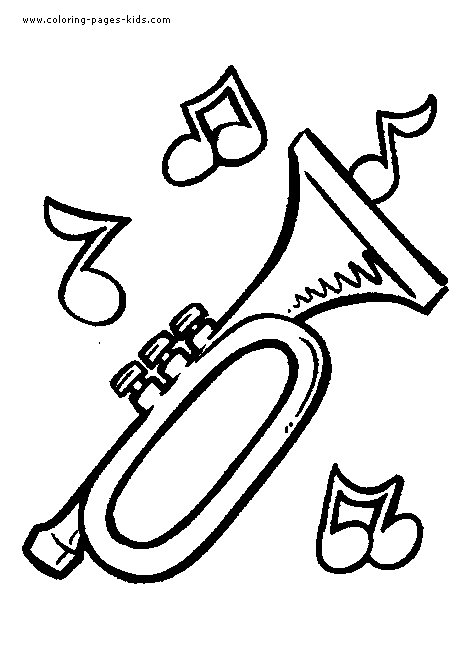 Trumpet Music color page,  coloring pages, color plate, coloring sheet,printable coloring picture