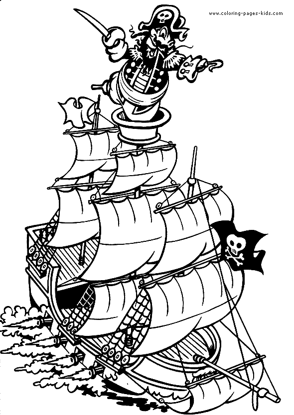 Pirate ship  color page, coloring pages plate, coloring sheet,printable coloring picture