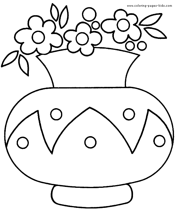 flower vase pictures to color