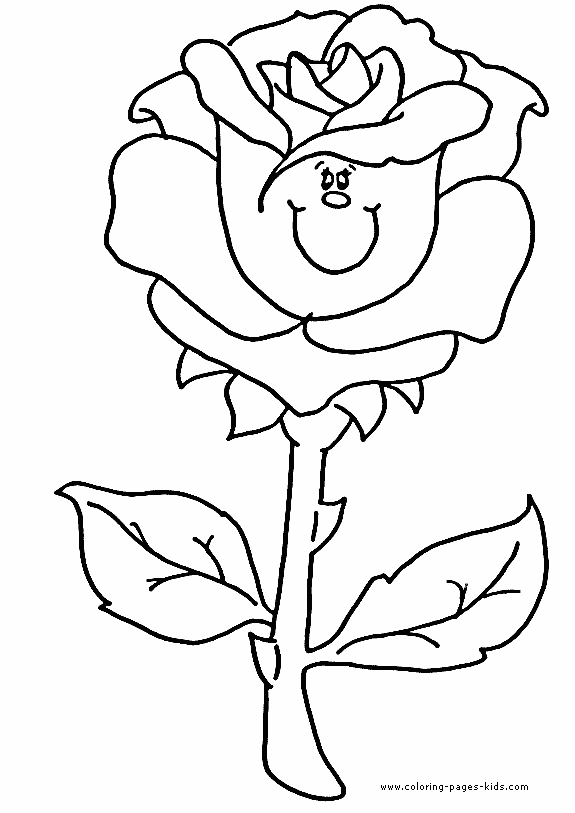 Rose color page, Flowers coloring pages, color plate, coloring sheet,printable coloring picture
