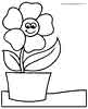 Flower in a pot coloring picture