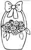 Free Flowers in a basket colouring sheet