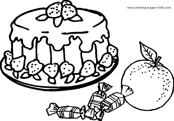 Strawberry cake food coloring pages, color plate, coloring sheet,printable coloring picture