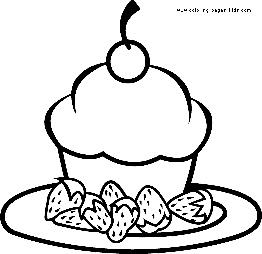 Birthday cake food coloring pages, color plate, coloring sheet,printable coloring picture