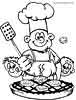 Chef cooking coloring page