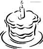 Birthday cake coloring picture