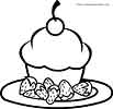 Birthday cupcake coloring plate