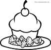 Birthday cupcake coloring plate