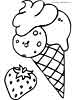 Free Strawberry Ice cream coloring pages for kids