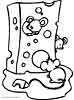 Free Cheese with mice coloring sheet