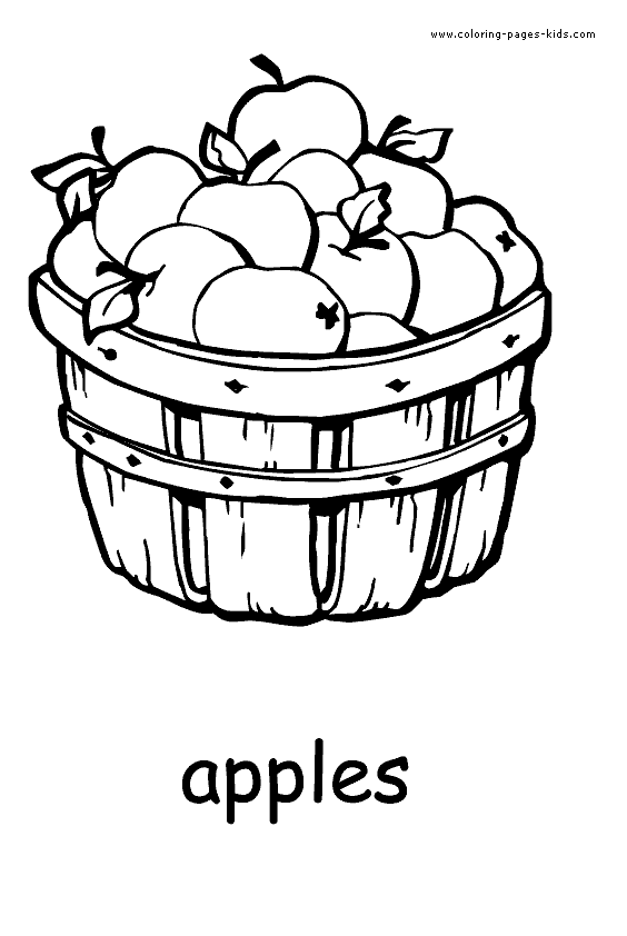 Apples fruit color page, Fruits coloring pages, color plate, coloring sheet,printable coloring picture