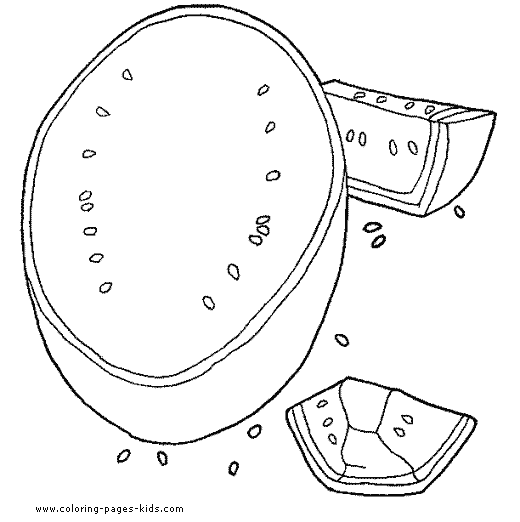 Melon fruit color page, Fruits coloring pages, color plate, coloring sheet,printable coloring picture