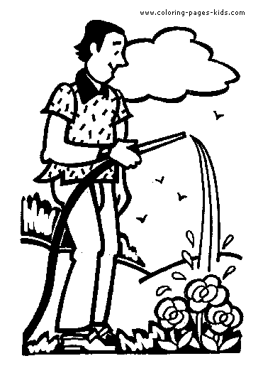 Gardening color page,  coloring pages, color plate, coloring sheet,printable coloring picture