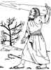 Moses with Burning Bush coloring page for kids