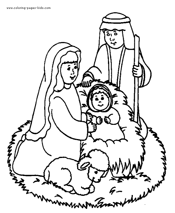Josef, Mary and Baby Jesus Religious Christmas coloring page, religious, religion coloring pages, color plate, coloring sheet,printable coloring picture