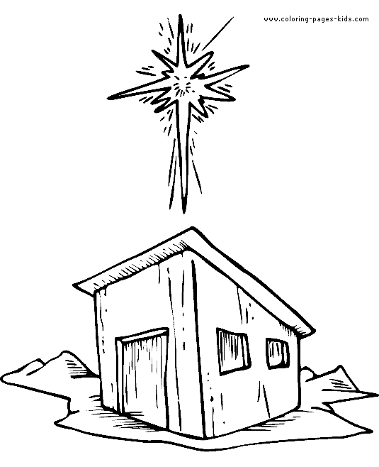 Davids star and the shelter color page Religious Christmas coloring page, religious, religion coloring pages, color plate, coloring sheet,printable coloring picture