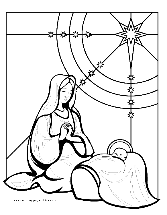 Mary and Baby Jesus Religious Christmas coloring page, religious, religion coloring pages, color plate, coloring sheet,printable coloring picture