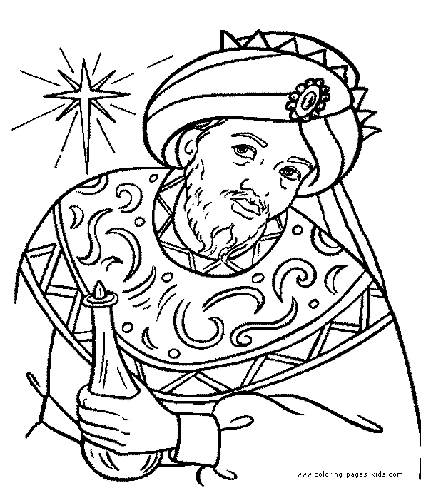 Wise man and the star of David color page Religious Christmas coloring page, religious, religion coloring pages, color plate, coloring sheet,printable coloring picture