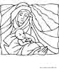 Mary and Baby Jesus coloring page
