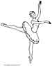 Ballerina dancing coloring pages for kids